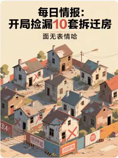 每日情报：开局捡漏10套拆迁房